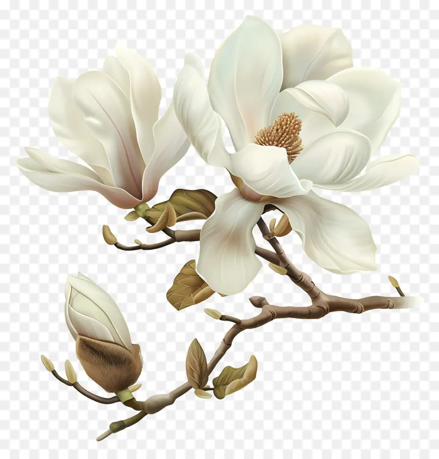 Fleurs De Magnolia Blanc，Fleurs Blanches PNG