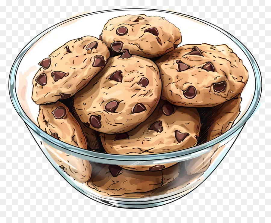 Biscuits Aux Pépites De Chocolat，Bol PNG