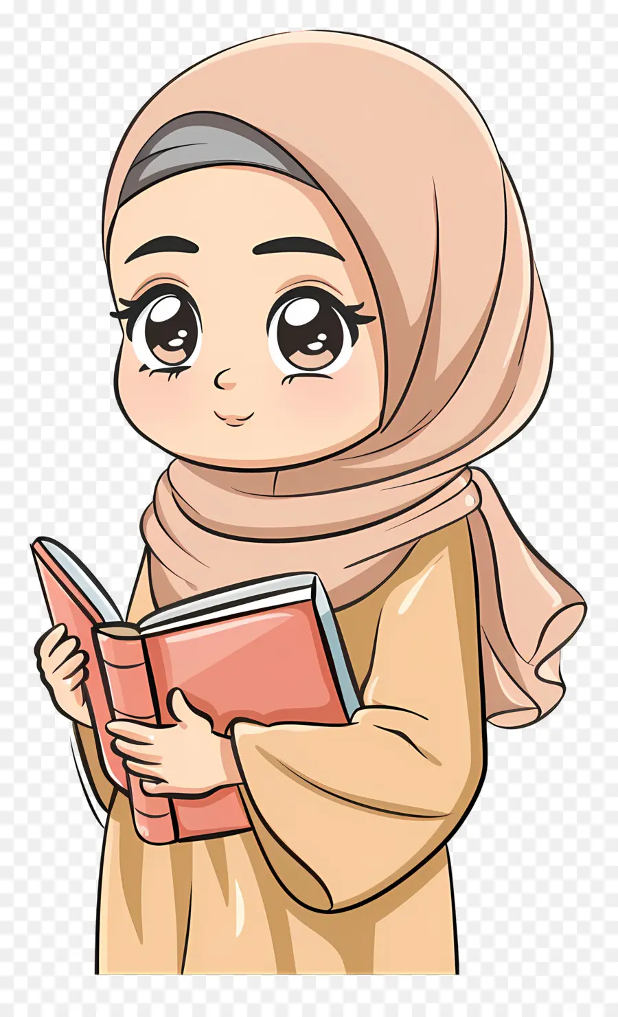 Fille Hijab Tenant Un Livre，Fille Lisant Un Livre PNG