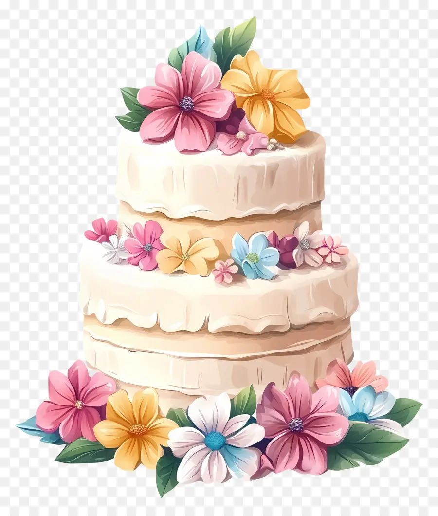 Décoration De Gâteaux，Gâteau Aux Fleurs PNG