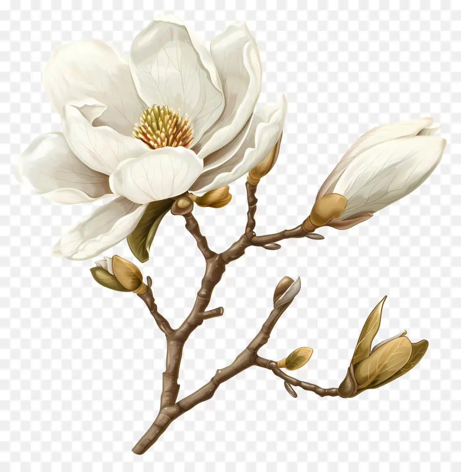 Fleurs De Magnolia Blanc，Fleurs De Magnolia PNG