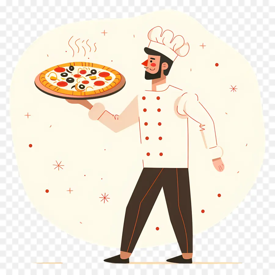 Chef Transportant Une Pizza，Pizzaiolo PNG