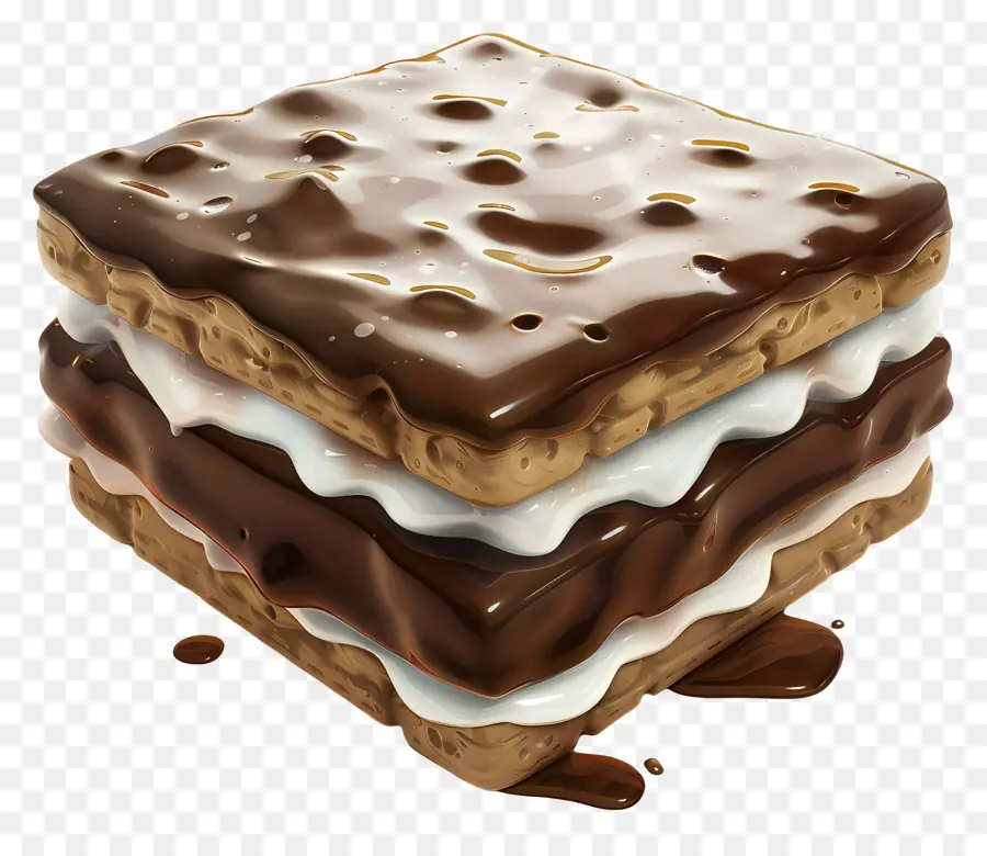 Sandwich à La Crème Glacée，Gaufrette Au Chocolat PNG