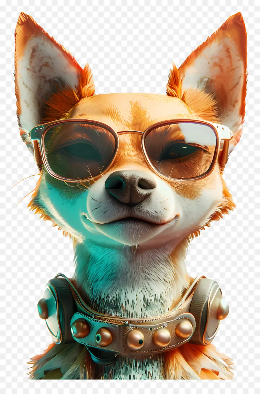 Chien，Renard Avec Des Lunettes De Soleil PNG