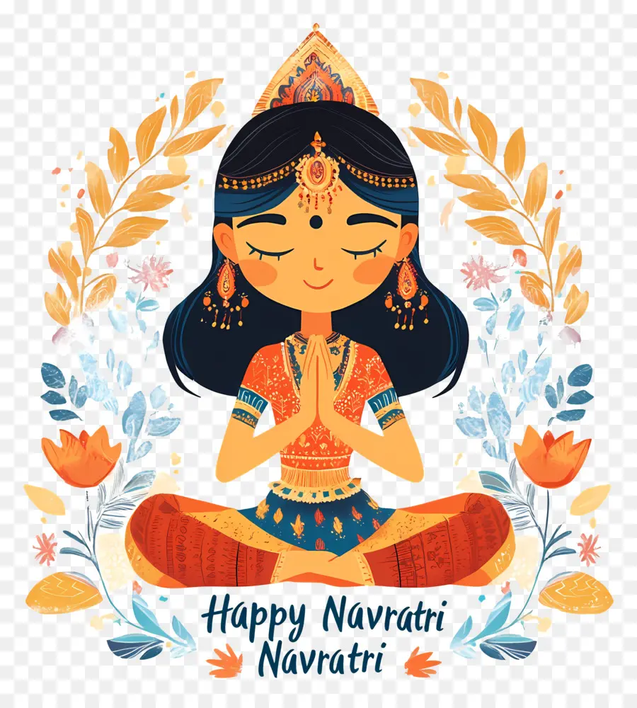 Joyeux Navratri，Illustration De Navratri Heureux PNG