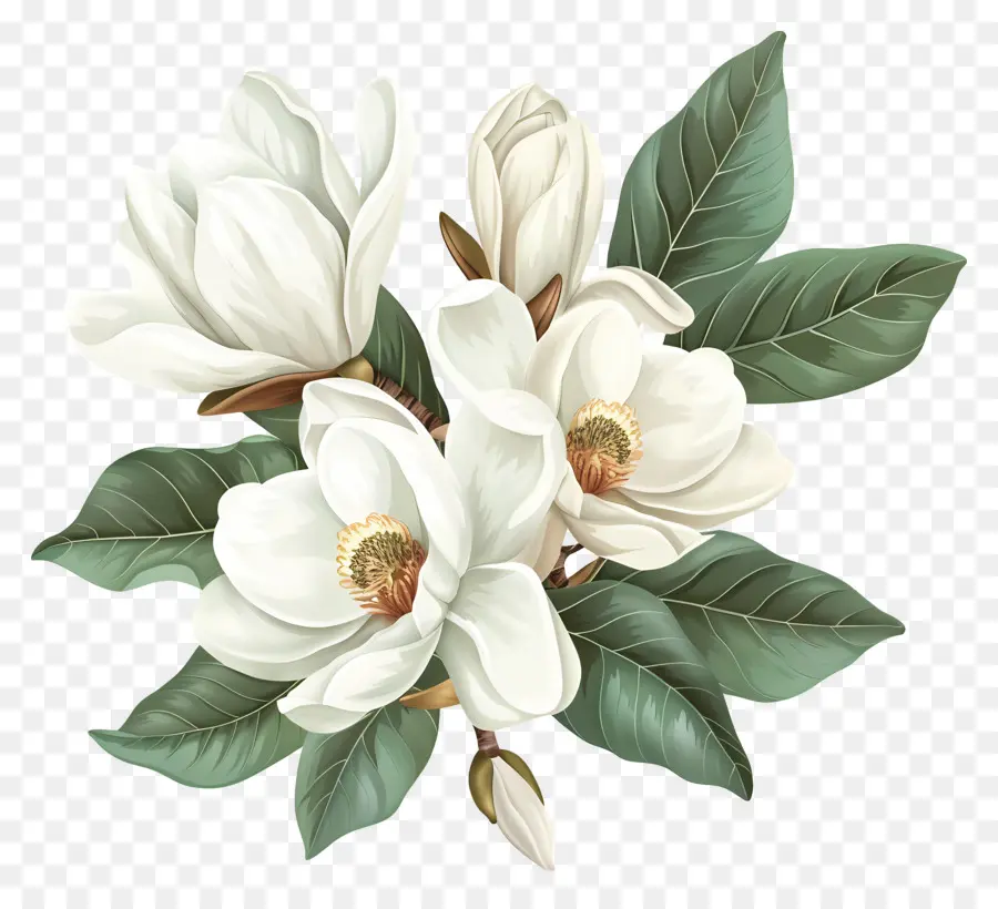 Fleurs De Magnolia Blanc，Fleurs Blanches PNG