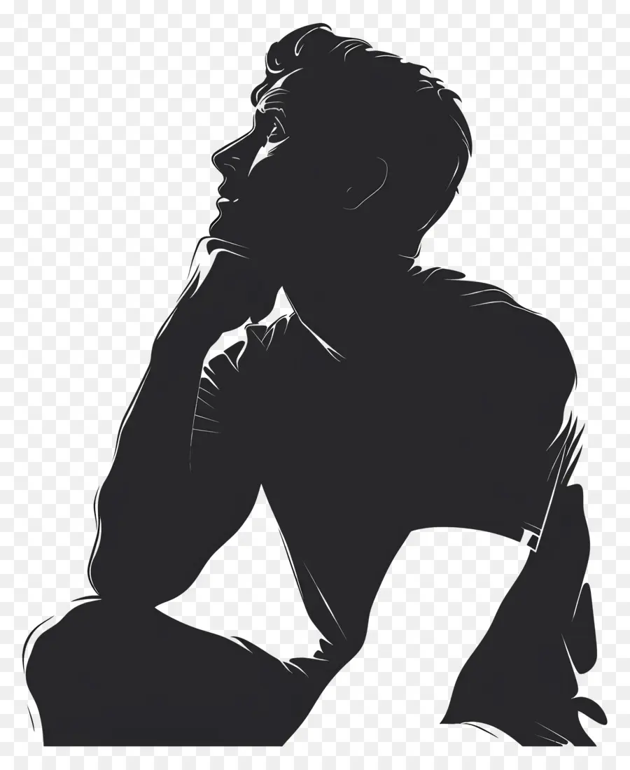 Homme Pensant，Silhouette D'homme PNG