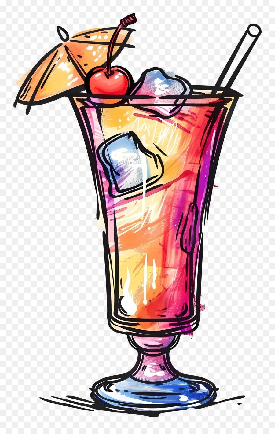 Cocktail Alcoolisé Tropical，Cocktail Rose PNG