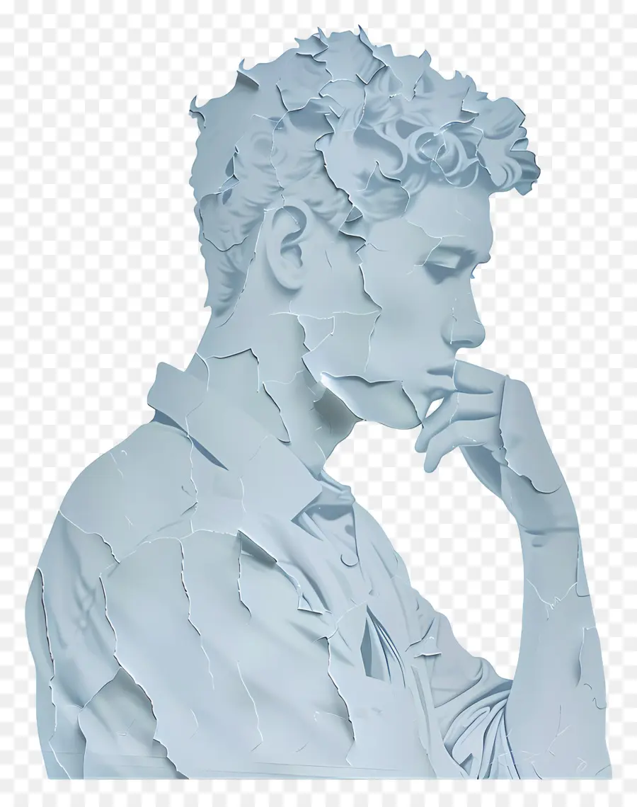 Homme Pensant，Statue PNG