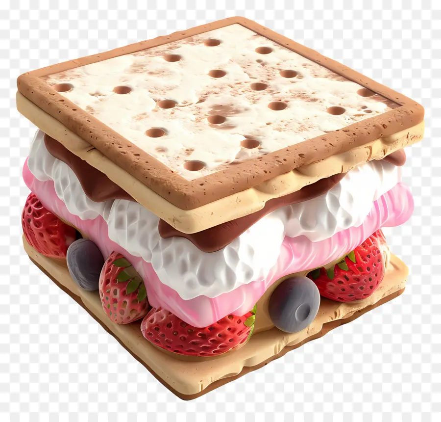 Sandwich à La Crème Glacée，Sandwich Dessert PNG