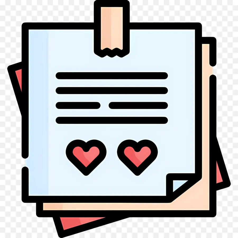 Notes Autocollantes，Lettre D'amour PNG