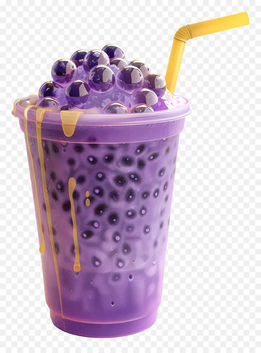 Thé Aux Bulles De Taro，Thé Aux Bulles Violet PNG