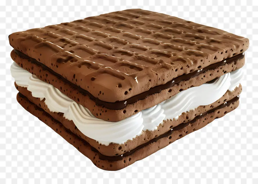 Sandwich à La Crème Glacée，Dessert Aux Gaufrettes Au Chocolat PNG