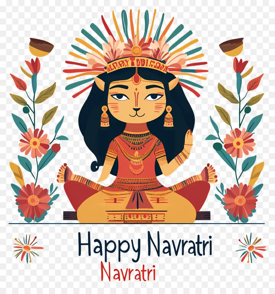 Joyeux Navratri，Déesse Navratri PNG