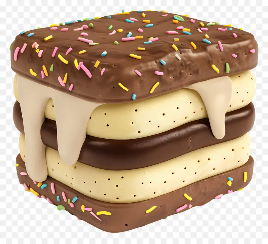 Sandwich à La Crème Glacée，Glace PNG