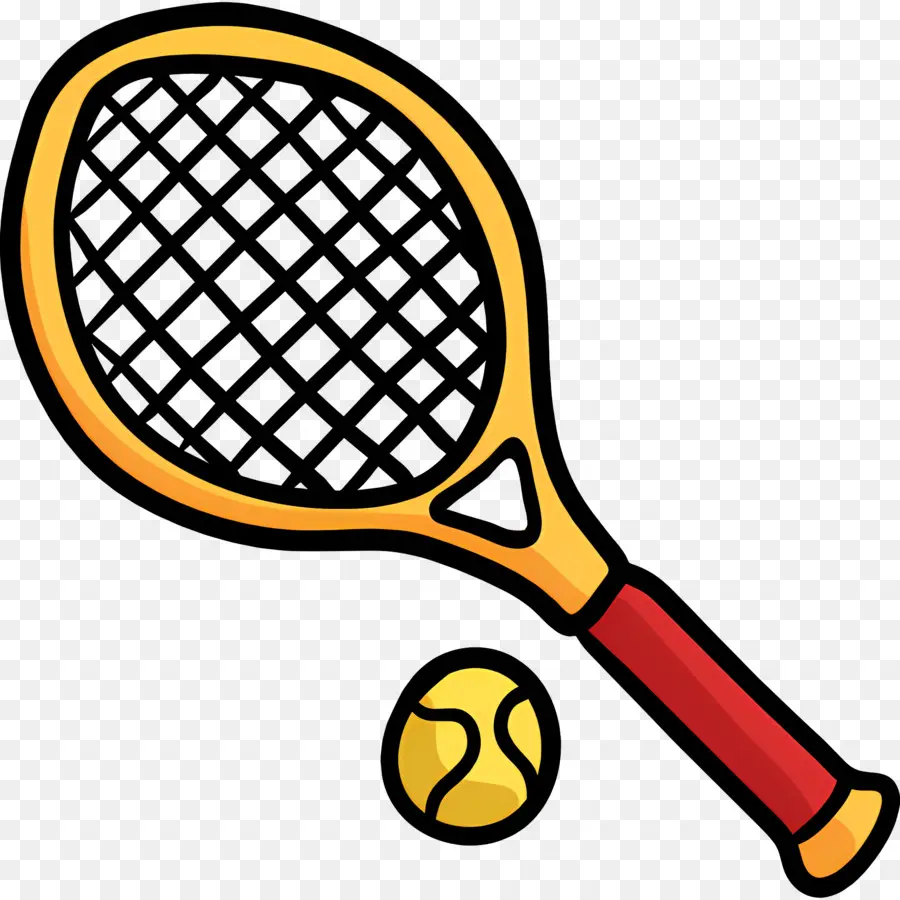 Raquette De Tennis，Raquette Et Balle De Tennis PNG