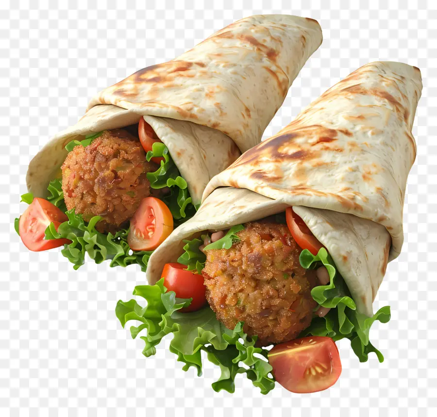 Roulé Aux Falafels，Wrap Aux Falafels PNG