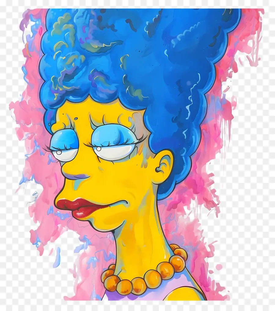 Marge Simpson，Femme Aux Cheveux Bleus PNG