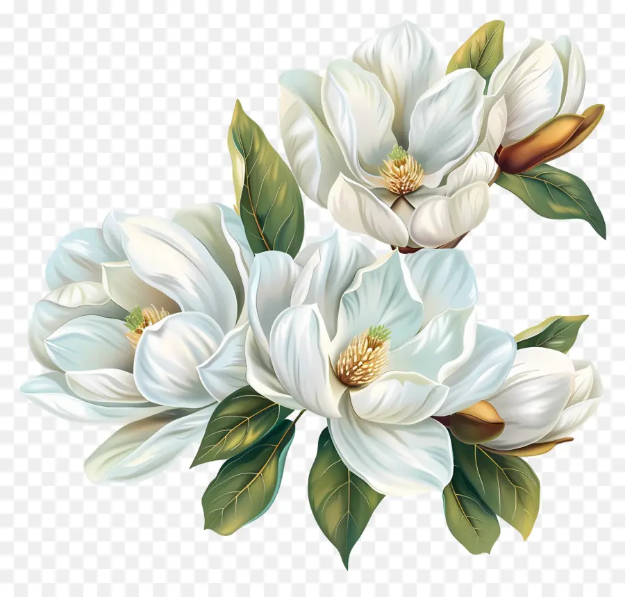 Fleurs De Magnolia Blanc，Fleurs Blanches PNG