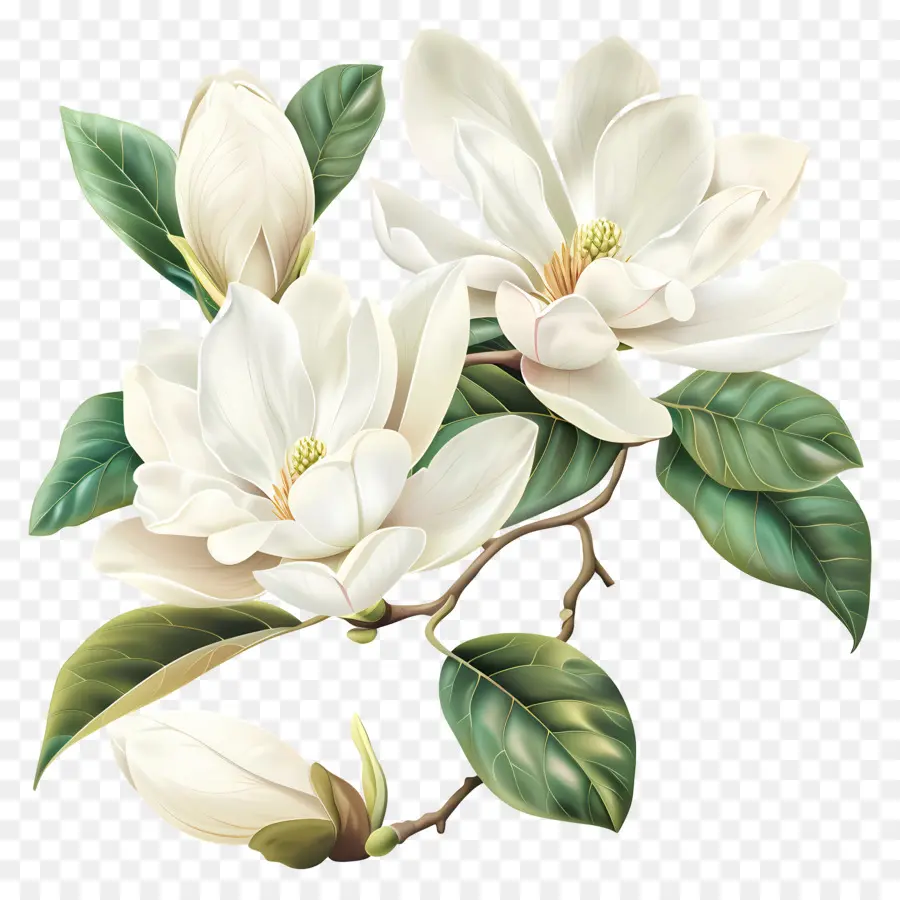 Fleurs De Magnolia Blanc，Fleurs Blanches PNG