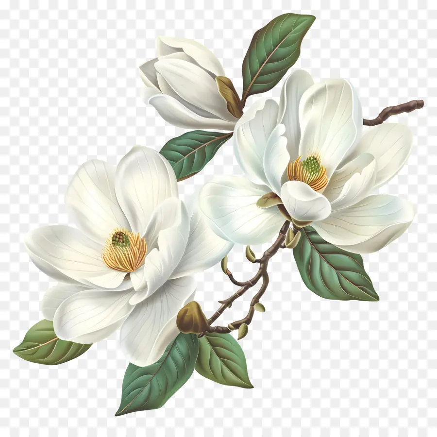 Fleurs De Magnolia Blanc，Fleurs Blanches PNG