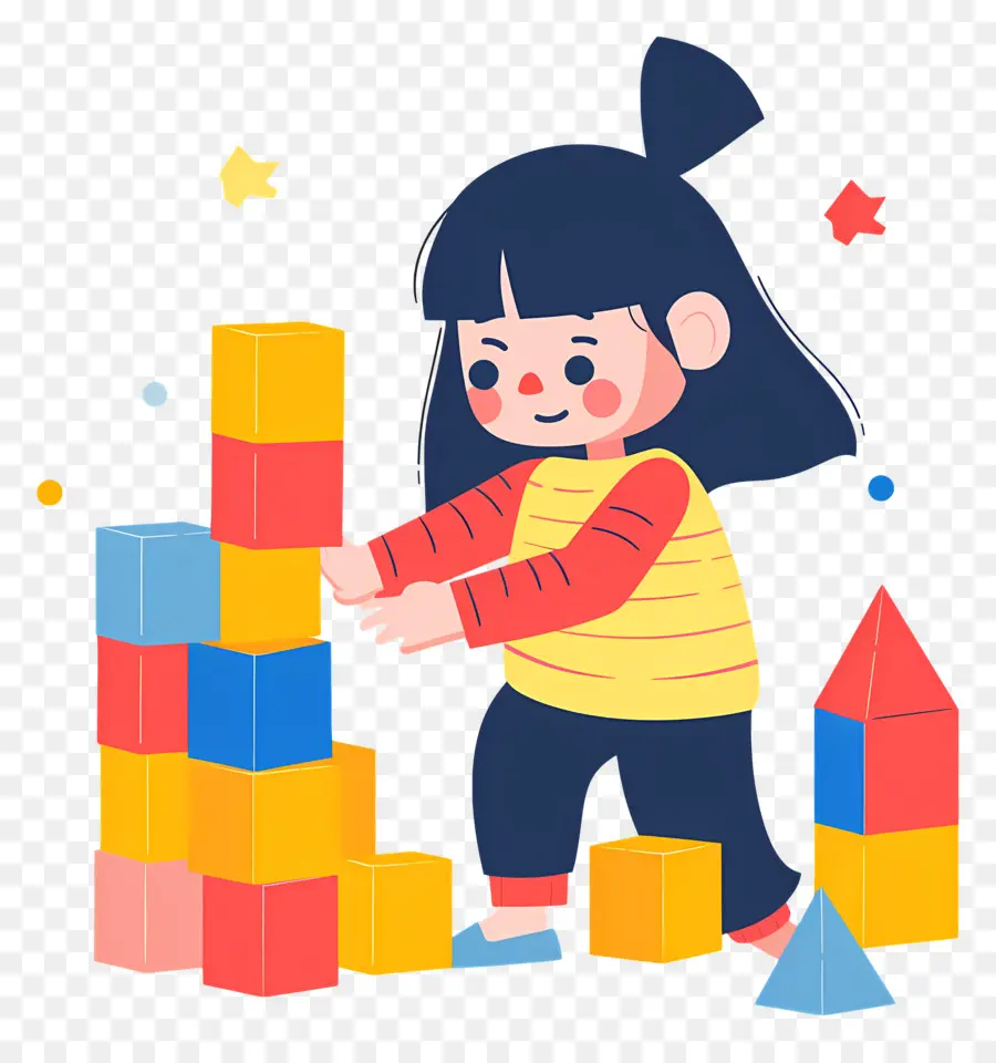 Enfant Jouant Des Blocs，Enfant Jouant Avec Des Blocs PNG