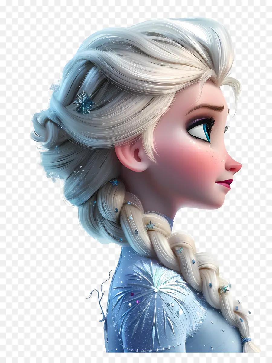 Princesse Elsa Congelée，Personnage De Tresse Blonde PNG