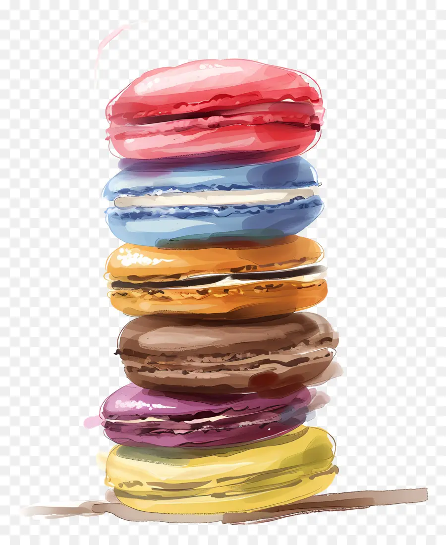 Pile De Macarons，Macarons Colorés PNG