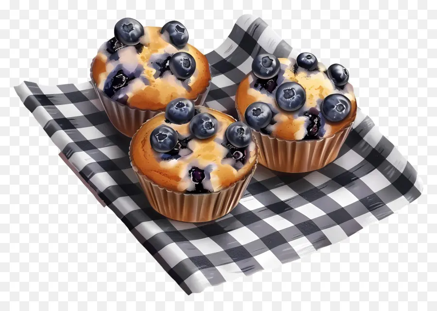 Muffins Aux Bleuets，Cuit PNG