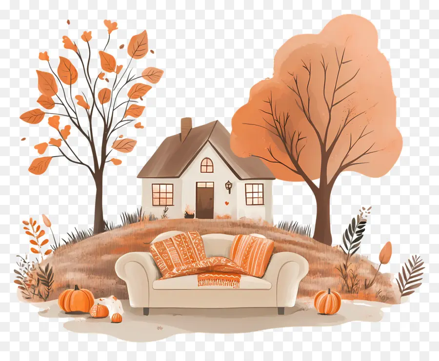 Automne Douillet，Maison D'automne PNG