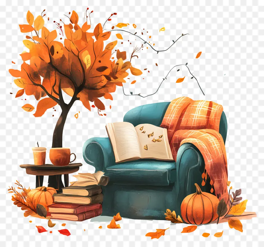 Automne Douillet，Chaise Confortable PNG