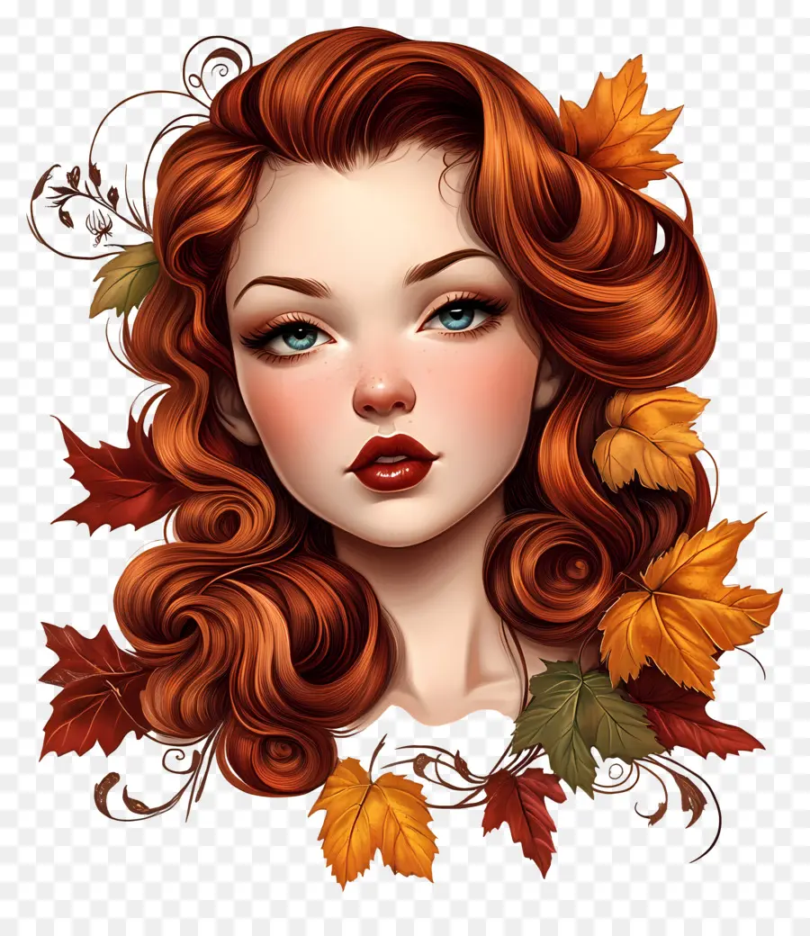 Fille D'automne，Fille PNG