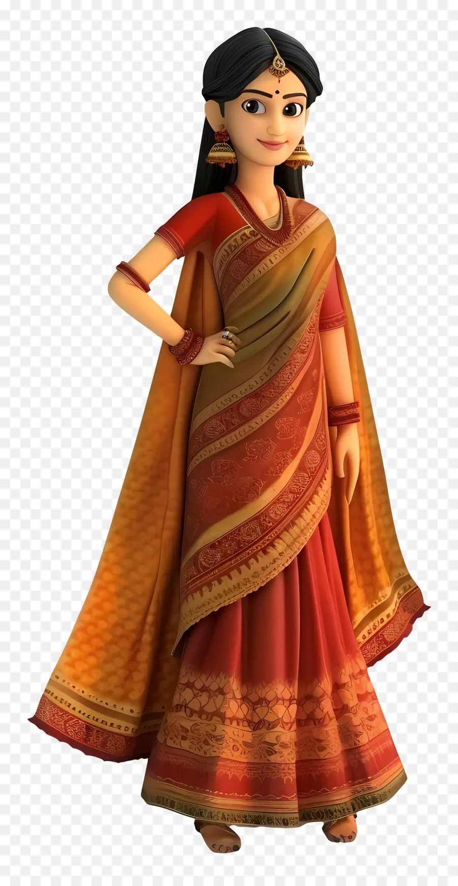 Femme Indienne Gujarati，Femme Traditionnelle En Sari PNG