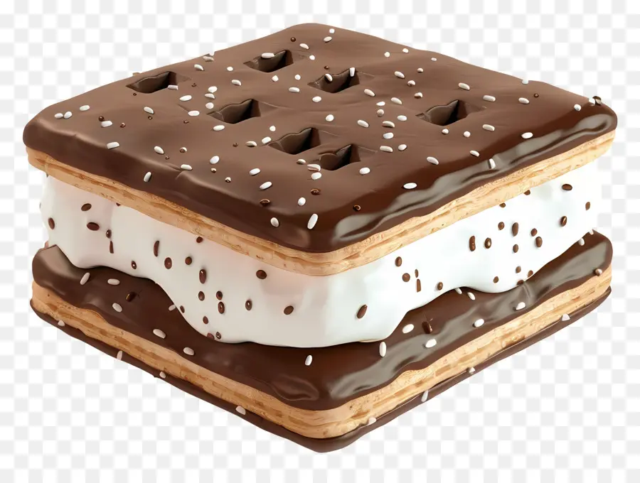 Sandwich à La Crème Glacée，Chocolat PNG