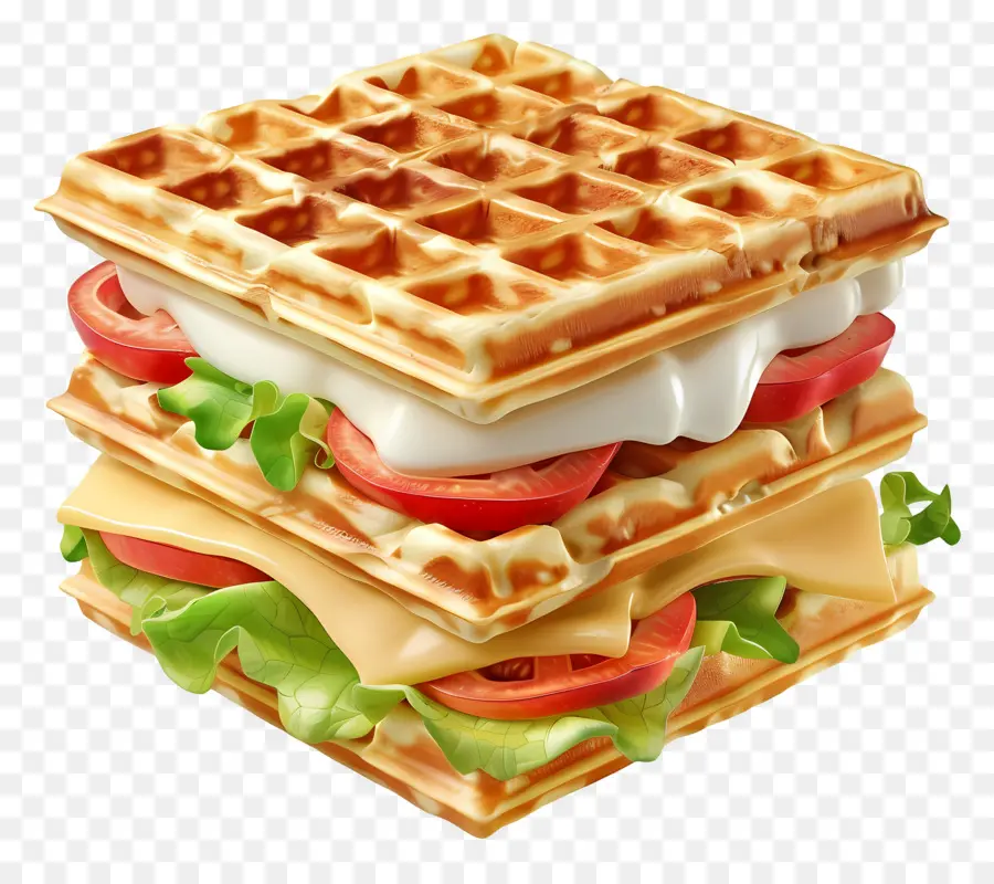 Sandwich Aux Gaufres，Gaufre PNG