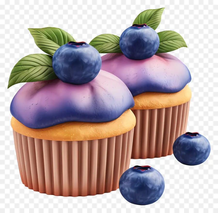 Muffins Aux Bleuets，Cupcakes Aux Bleuets PNG