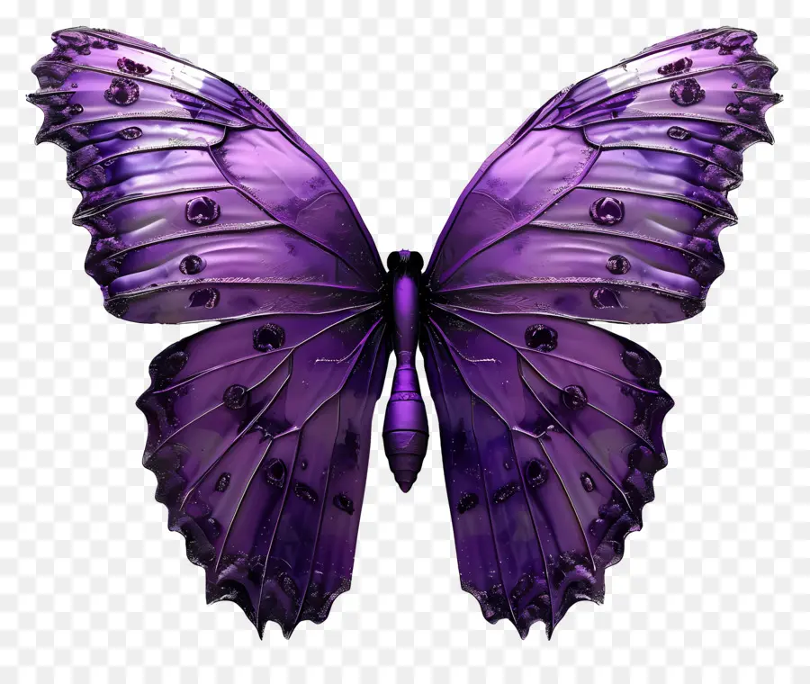 Papillon Violet，Papillon Noir Et Violet PNG