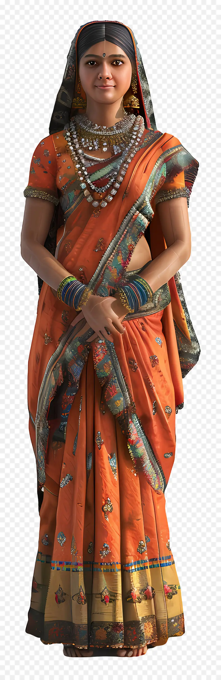 Femme Indienne Gujarati，Femme En Costume Traditionnel PNG