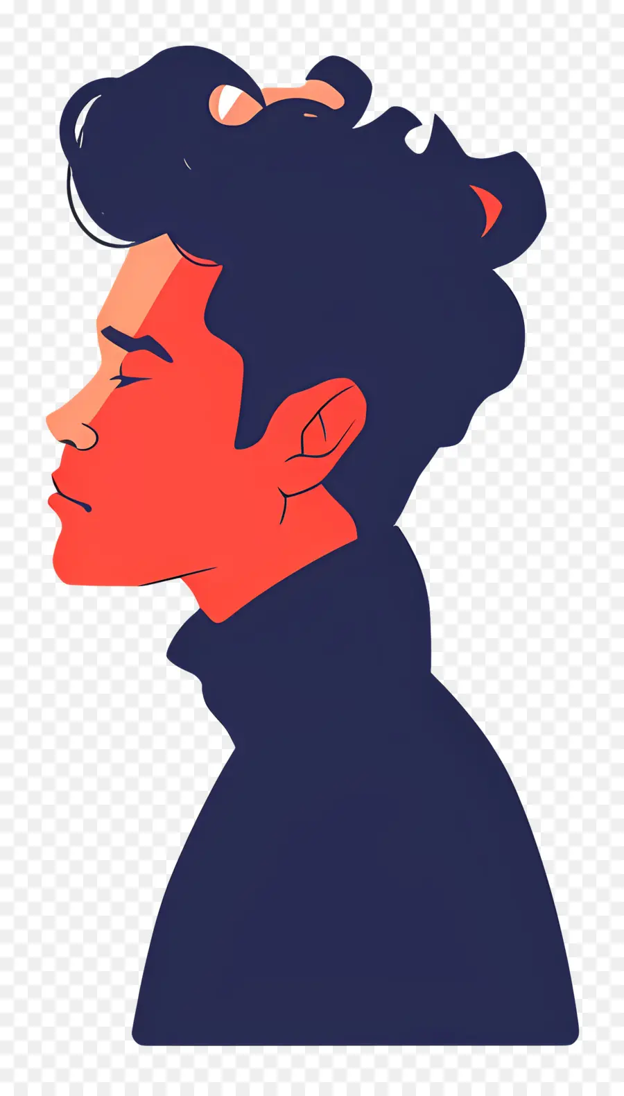 Homme Triste，Illustration De Profil PNG