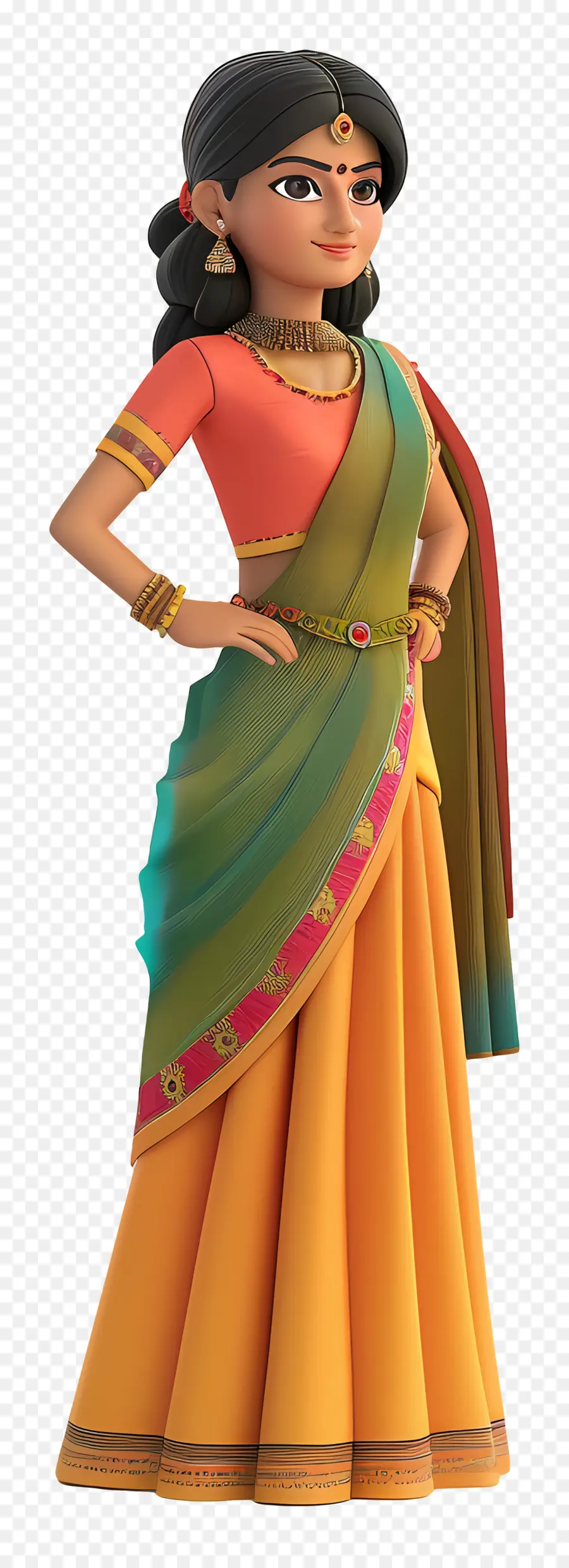 Femme Indienne Gujarati，Femme En Costume Traditionnel PNG