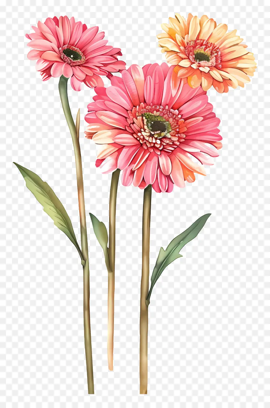 Fleurs De Gerberas，Fleurs Roses PNG