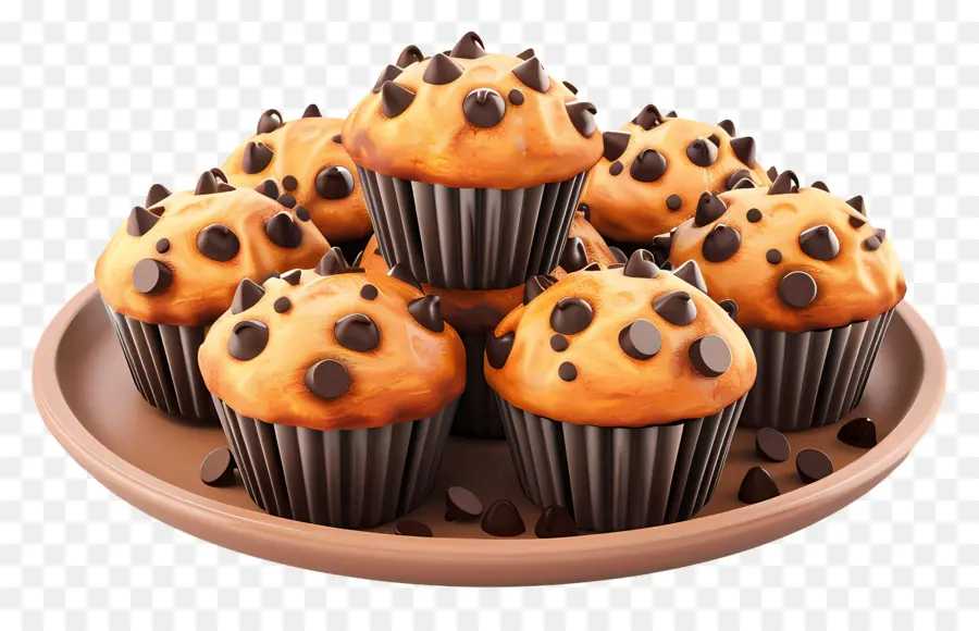 Muffins Aux Pépites De Chocolat，Muffins PNG