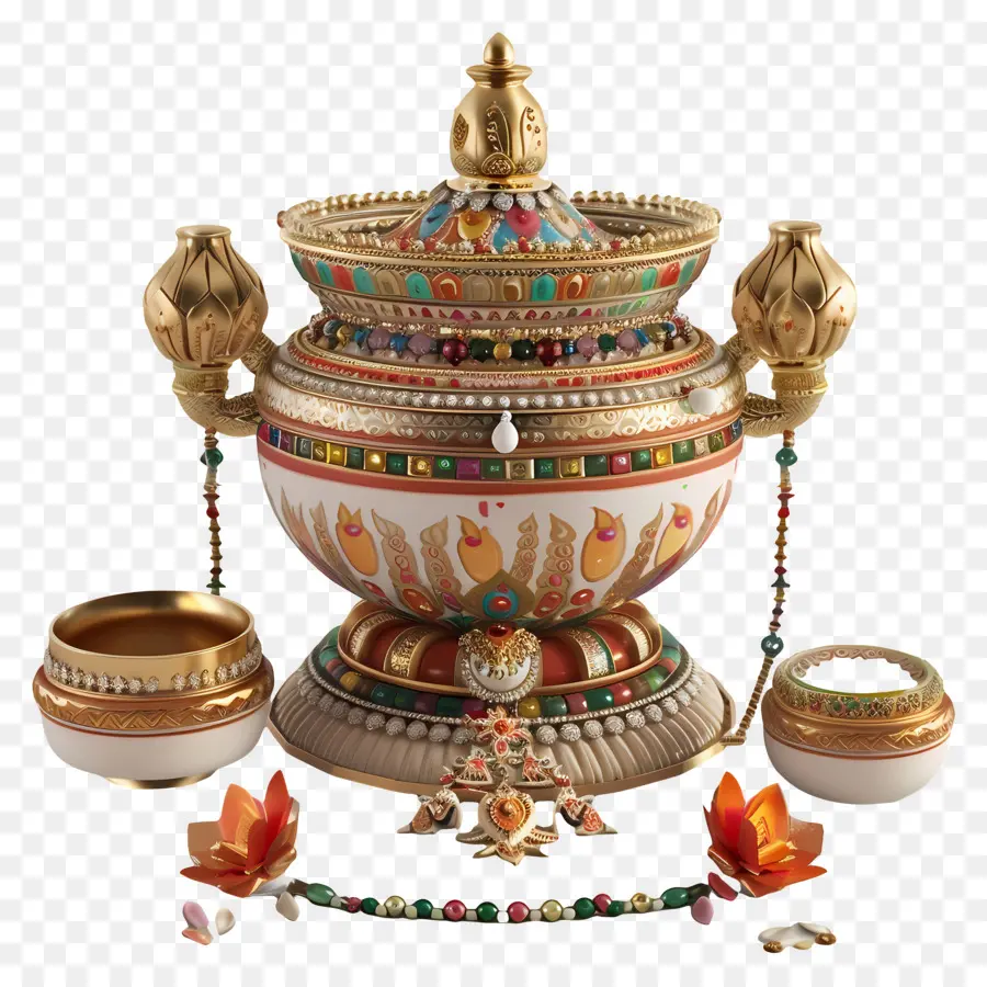 Puja Kalash，Pot Décoratif PNG