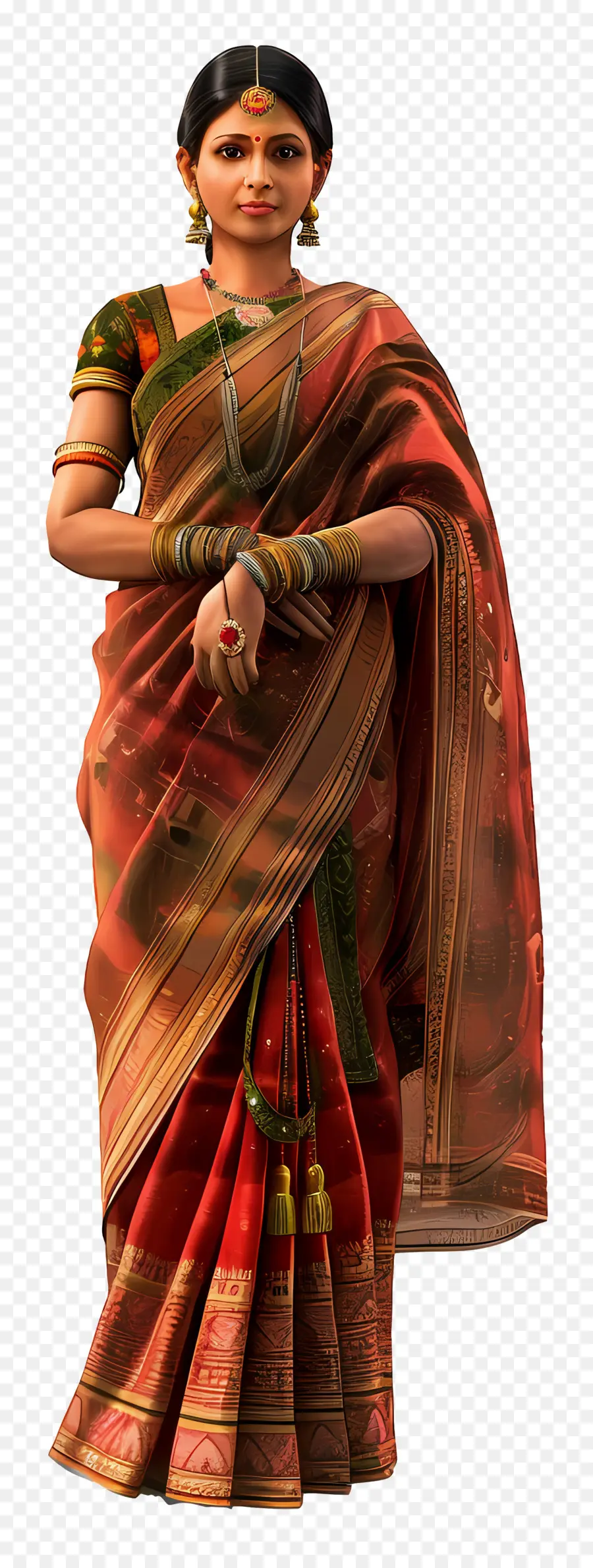 Femme Indienne Gujarati，Femme En Costume Traditionnel PNG