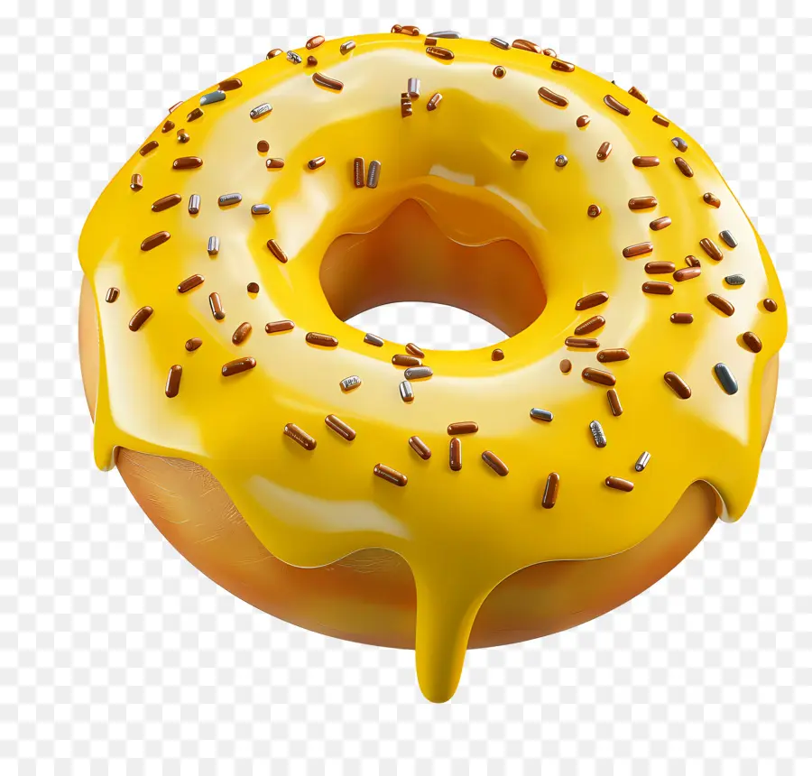 Beignet Jaune，Donut PNG