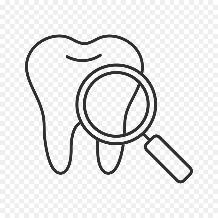 Vérification Des Dents，Dent Avec Loupe PNG