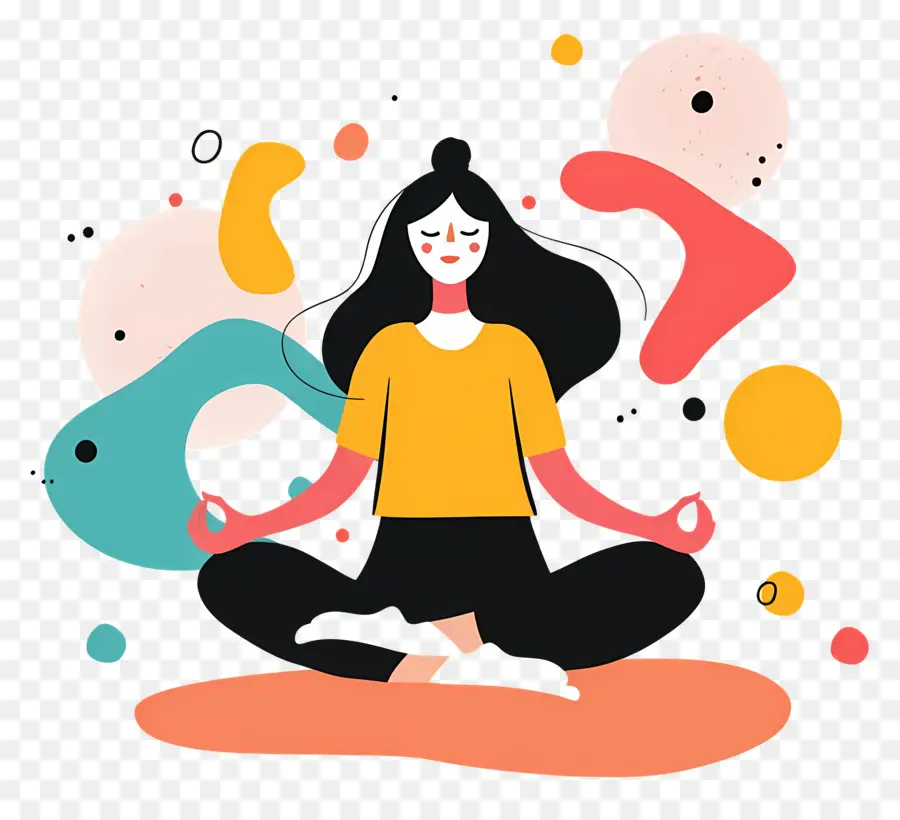 Méditation Yoga Fille，Méditation PNG