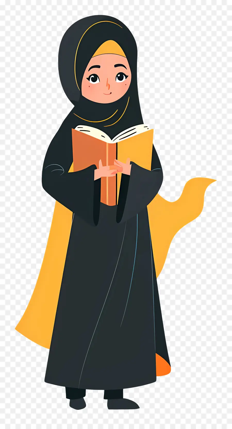 Fille Hijab Tenant Un Livre，Femme Lisant Un Livre PNG