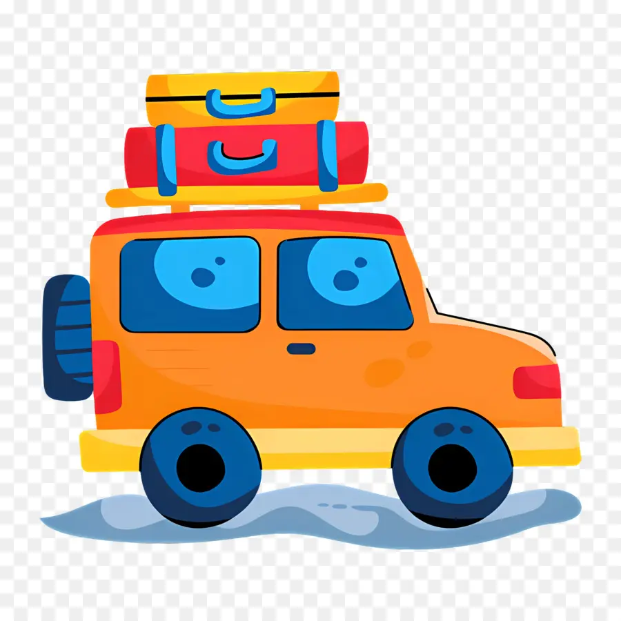 Bagages De Voyage，Voiture Avec Bagages PNG