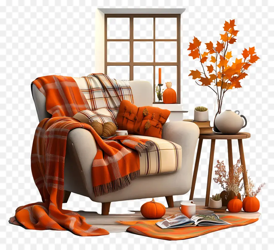 Automne Douillet，Chaise Confortable PNG